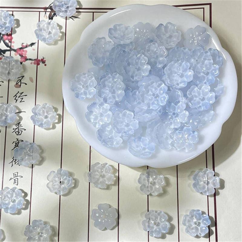 14 мм стеклянные бусины в виде цветов, браслет ручной работы, ожерелье, серьги, ювелирный материал, инструменты для самостоятельного изготовления, аксессуары для изготовления ювелирных изделий