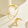  Geometric Moon Metal Open Bracelet Ring Set Women European American High End Niche Jewelry Gift