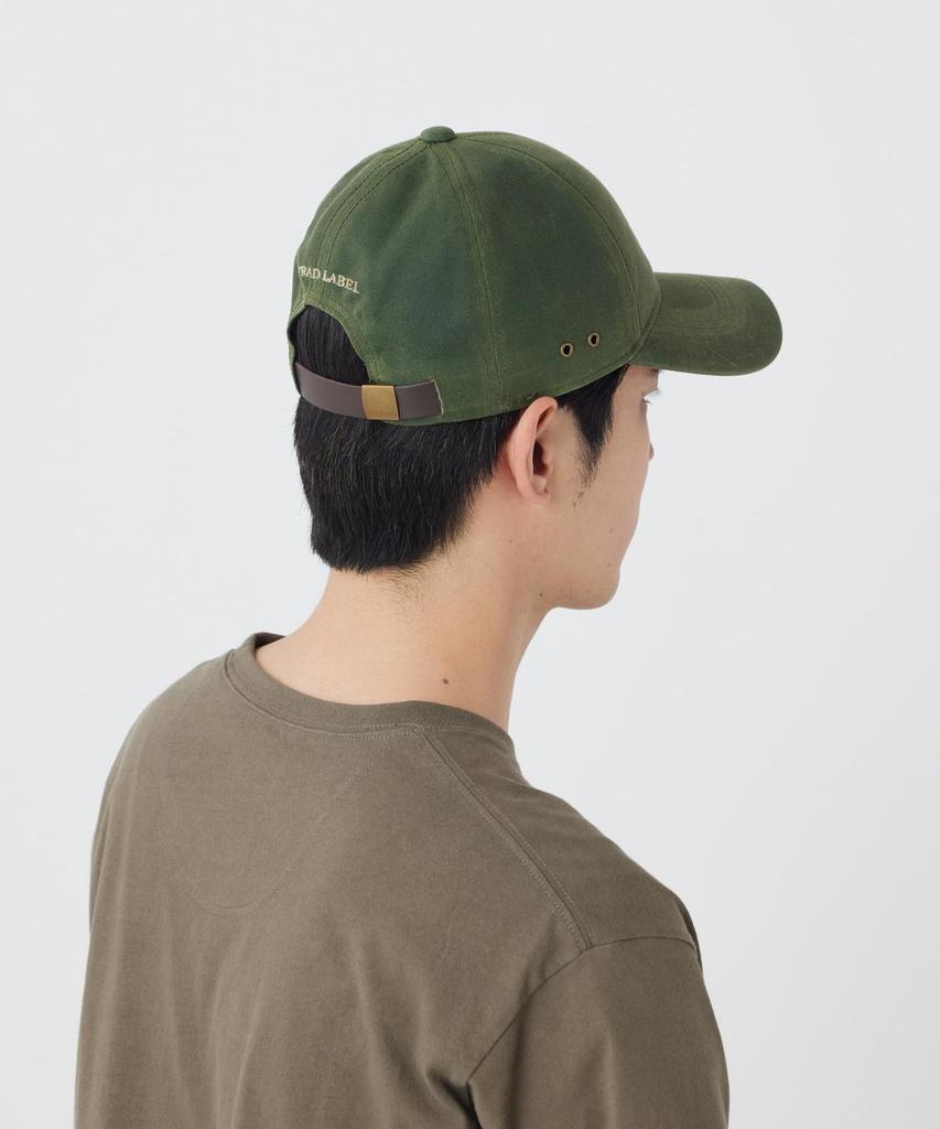 Snow Peak Oiled Cap SPTL-AC-26SU907, Olive, One Size. Unisex wax-coated cap for durable, water-resistant outdoor wear.