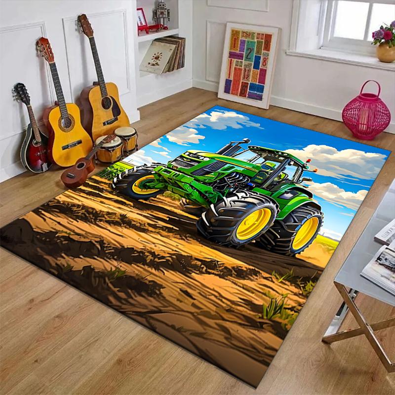 Tractor Polyester Carpet, Soft Indoor Mat for Office Chair, Living Room, Computer Desk - Decorative Home Office Rug Design