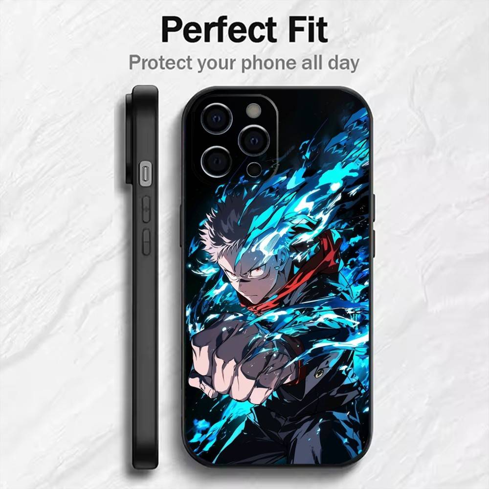 Itadori J-Jujuts-u K-Kaisen  Phone Case For iPhone17,16,15,14,13,12 Plus,Max Soft Silicone Black Cover