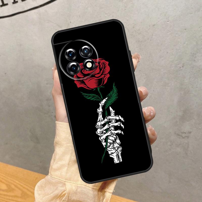 Чехол Skeleton Hand Rose Gothic для OnePlus 8 9 10 Pro 15 15R 13 R 12 11 13T 10T 8T Nord CE 5 2 3 4 Lite N20 N30