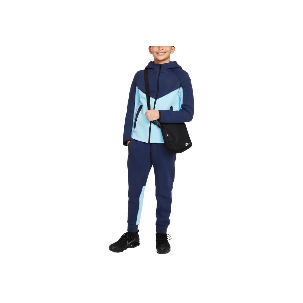 Nike Куртка с капюшоном на молнии во всю длину и детскими топами с цветными блоками и буквенным принтом Синий FD3285-410