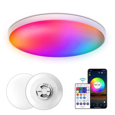 Потолочный светильник с интеллектуальным регулированием яркости RGB, 30 Вт, 220 В, Wi-Fi+BT, 2,4G, дистанционное управление, встроенный микрофон