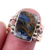 Natural Pietersite Gemstone 925 Solid Silver Jewelry Two Tone Ring Size 7US S9b01