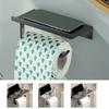 Punch Free Toilet Paper Holder Space Aluminum Phone Storage Rack Tissue Roll Holder  Kitchen