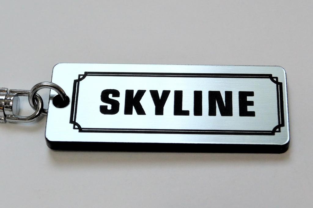 Акриловый оригинальный брелок Skyline с двойным кольцом для GTR R32 R33 R34 R35 DR30 V37 400 Япония и Поздние запчасти A-429-2 Серебристый/Черный (Ранние модели)