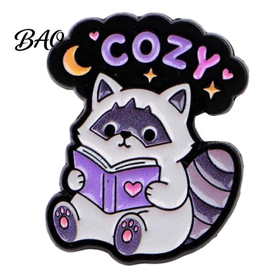 Animal Theme Pin Cartoon Raccoon Brooch Pin, Decorative Enamel Badge, Alloy Easy to Use Lapel Pins for Jackets Backpacks Hats Scarves
