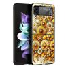 Honeybee Flower Pattern Hard PC Phone Case For Samsung Galaxy Z Flip 7 6 5 4 Black Cover For Galaxy Z Flip 3 Foldable Fundas Bag