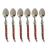 6-10pcs 6inch Laguiole Teaspoon 8.5inch Dinner Spoons Mini Coffee Dessert Spoon Set Wood Handle Tablespoon Stainless Cutlery