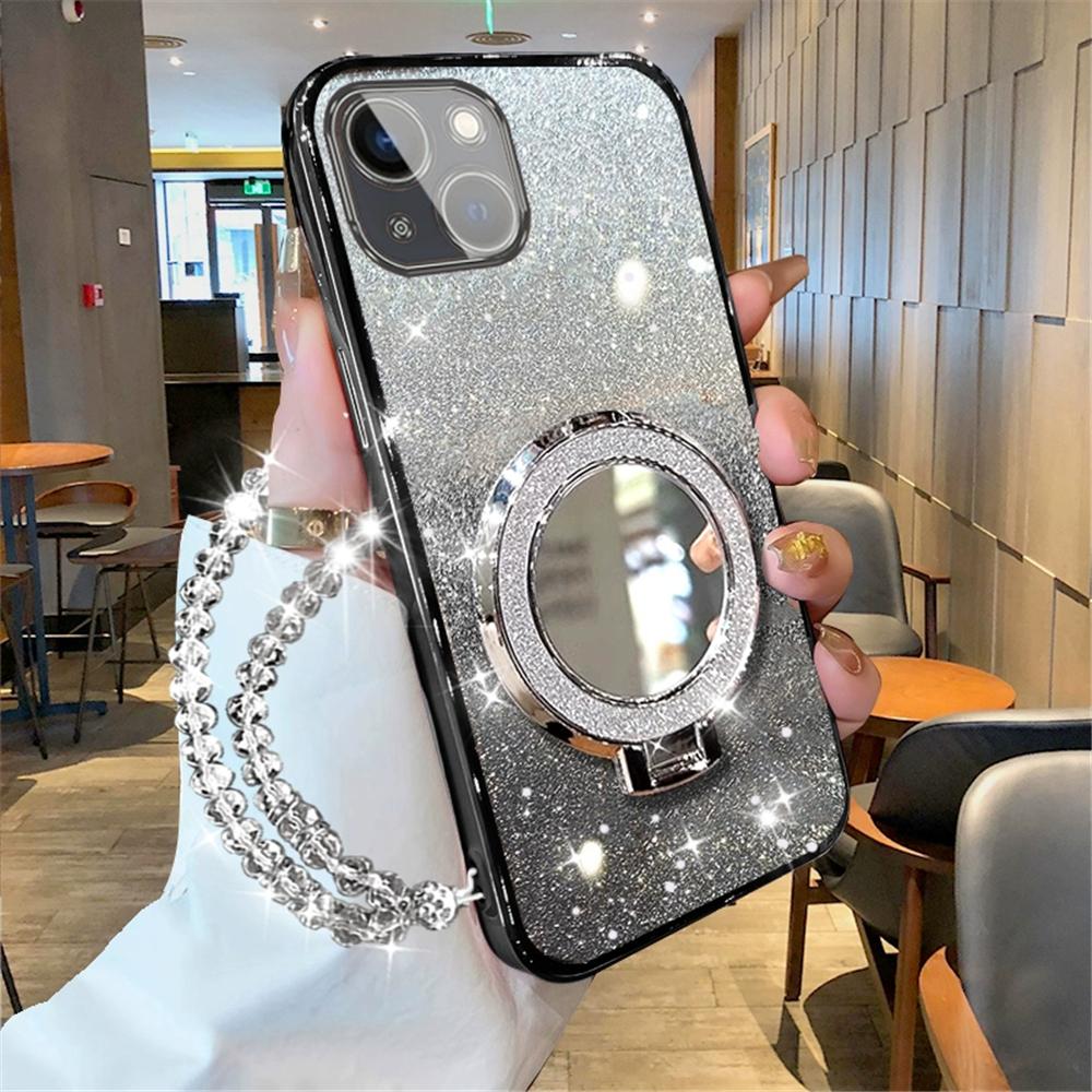 Чехол для POCO X6 Pro Кристальный Браслет Блестящий Зеркальный Чехол-Подставка с Кольцом для Xiaomi POCO C65 X6 F6 M6 Pro X5 X3 NFC Мягкая Силиконовая Накладка