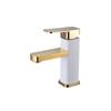 Gold Faucet Bathroom Metal Stainless Steel Handle Hot and Cold Mixer Faucet Square Faucet Beautiful Bathroom