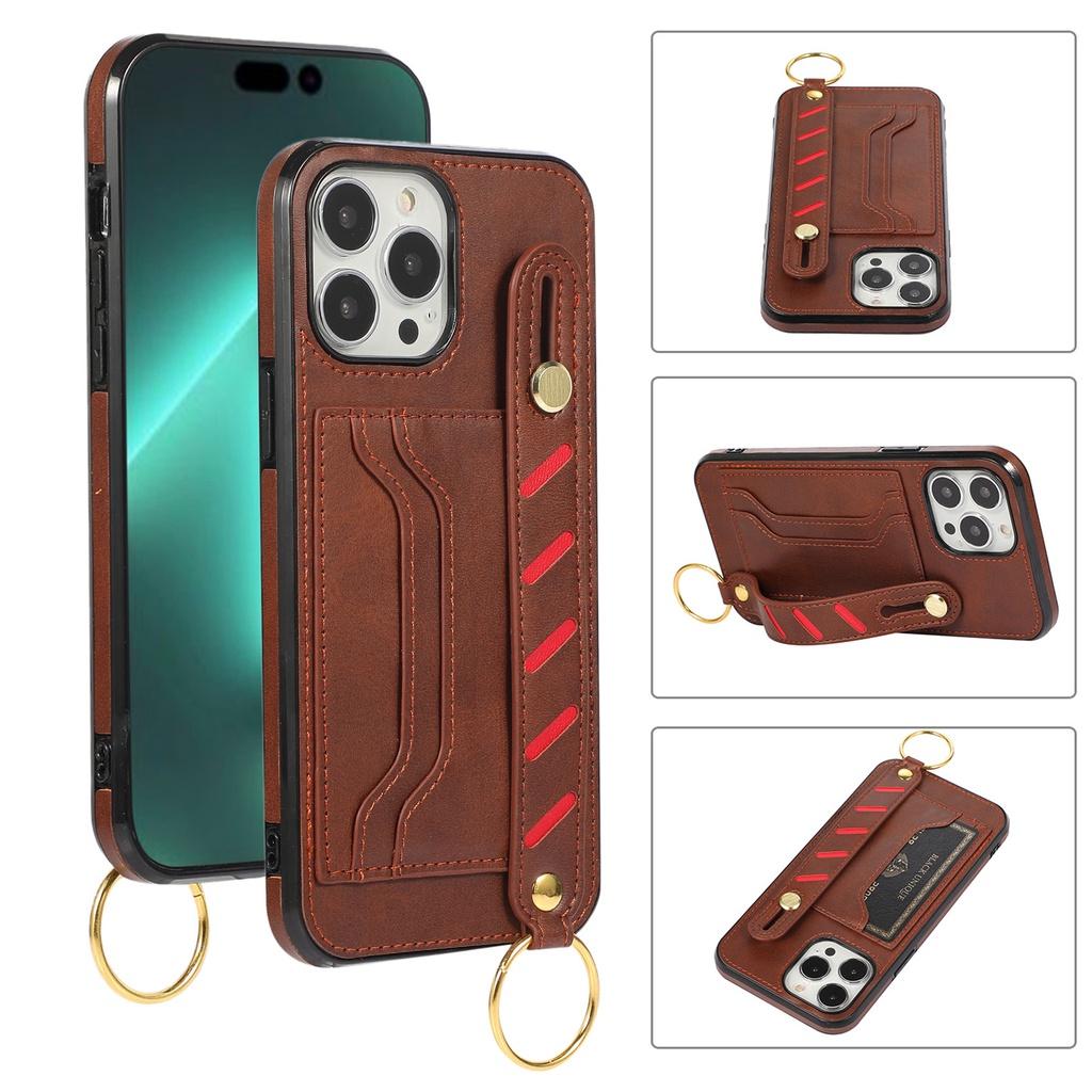 Luxury Business Wrist Strap Phone Case For iPhone 11 Pro Plus 11Pro XS MAX XR XS X 7 8 6 6S Plus 7Plus 8Plus 6Plus 6splus Back Cover With Card Slot