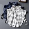 Dot Print Fake Collar Women Detachable Collars Black Vintage Stand Ladies Lapel Tie False Collars Woman Half Shirt Neckwear