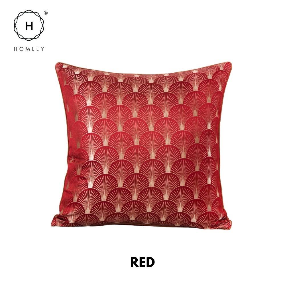 Homlly Oriental Fan Jacquard Cushion Cover Pillowcase X2PCS