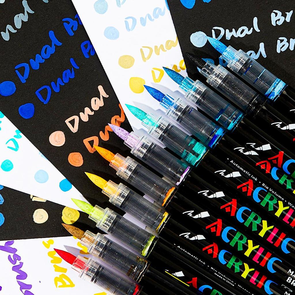 120-цветные быстросохнущие акриловые маркеры-кисти для дудл-арта