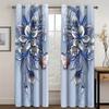 2pcs Vintage Sunflower Print Curtain Digital Printing Living Room Curtains, Grommet Top Rod Pocket Hook Curtains