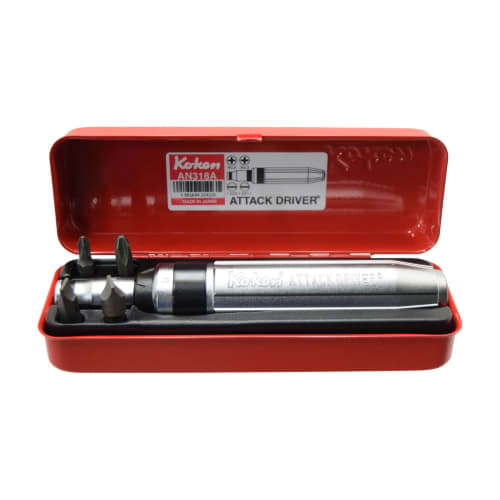 Yamashita Industrial Research Institute Koken 3/8 (9.5mm) SQ. Attack Driver Set (6 Pieces) AN318A