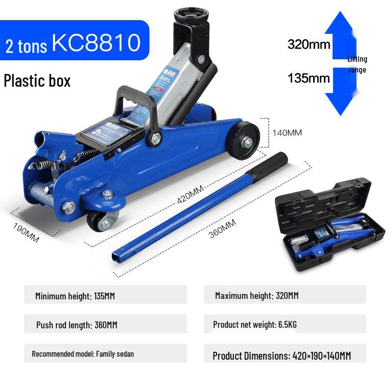 2-Ton Horizontal Hydraulic Car Jack for SUVs – 3T Tire Change Tool