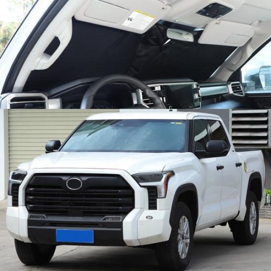 Черная автомобильная солнцезащитная шторка на лобовое стекло для Toyota Tundra/Sequoia +