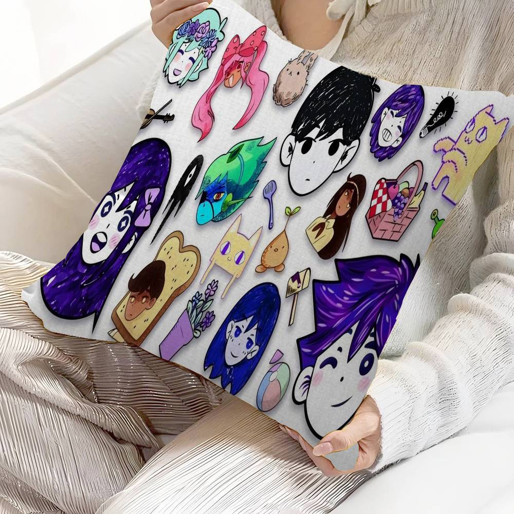 Cute Cartoon Omori Game Pillow Cushion Cover Pillowcase Living Room Sofa Home Decor