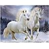 Diamond Embroidery Winter Diamond Painting Two Horses Full Round Picture of Rhinestones Home Decor