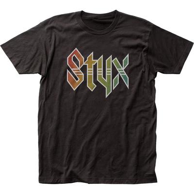 Styx Styx Логотип Мужская Футболка Рок-н-ролл Классическая Футболка Группы Новая Черная