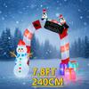 7.8FT LED Inflatable Yard Archway Decorations Snowman Penguin Sign Xmas Home Decor Ornaments Supplies Toy Gift Christmas Holiday