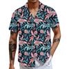 Мужская повседневная свободная рубашка с короткими рукавами, модная рубашка с принтом, топ
