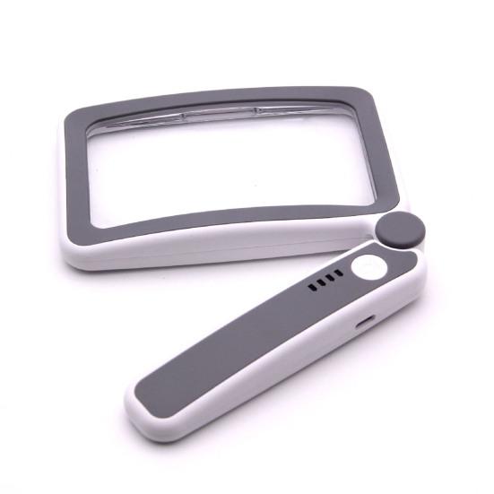 Увеличительное стекло со светодиодной подсветкой. Складная конструкция ручки. Увеличение высокой мощности. Легкая ручная лупа. Помощь при чтении для пожилых людей.