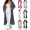 Women's Fashionable Casual Long Cardigan With Long Sleeves In Solid Color