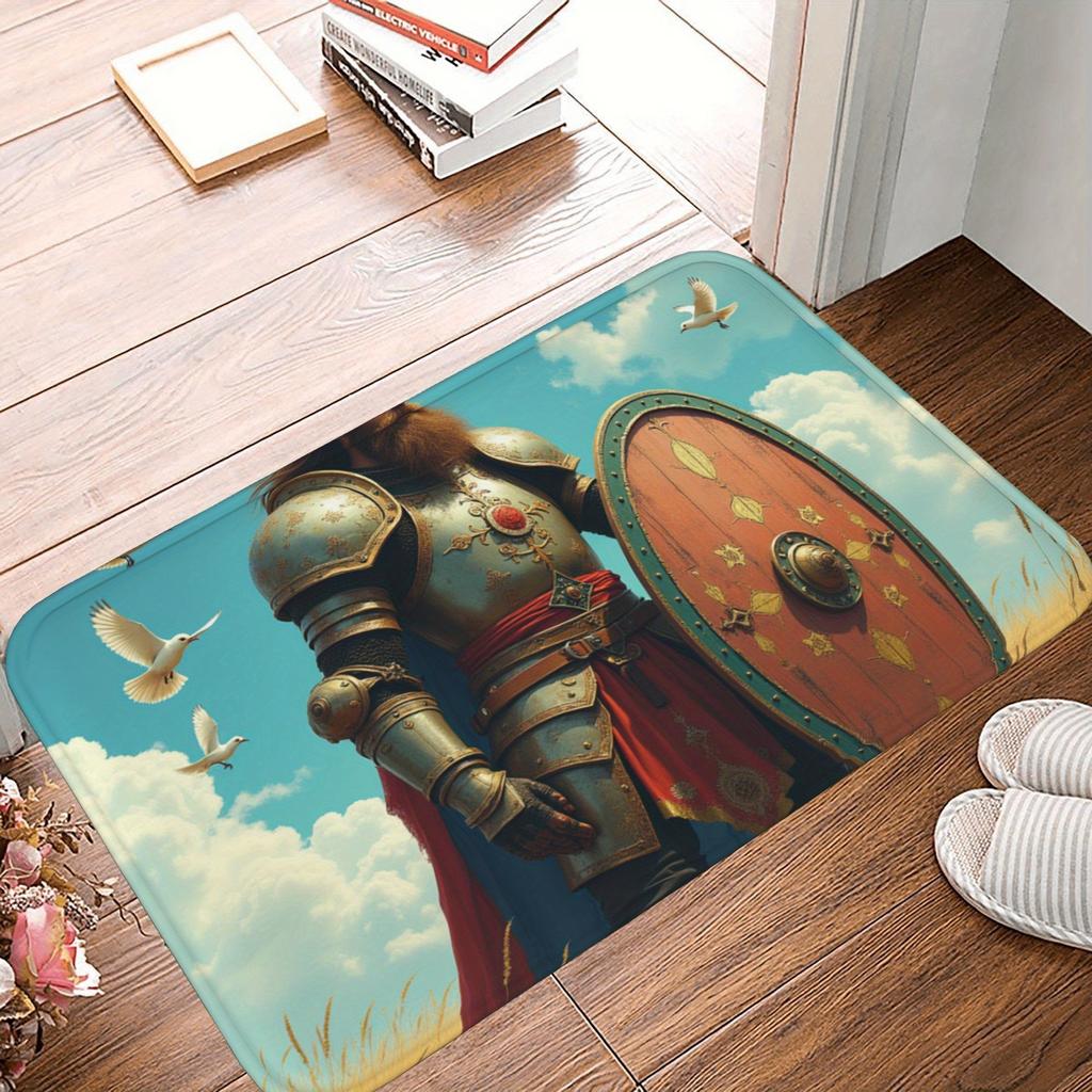 1PC Vintage Motorcycle Rider Kitchen Rug Non-Slip Door Mat Pop design Bathroom Rug Bath Mat Carpet for Home Sink Laundry Decor