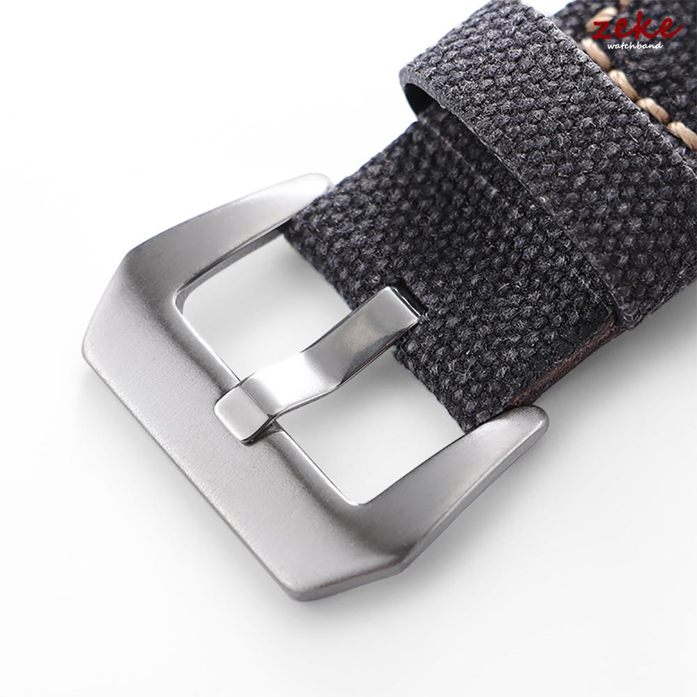 Waterproof Sailcloth Watch Strap Nylon Leather Watch Band 20mm 22mm 24mm for Panerai Vintage Stitching Band Sports Belt for Men