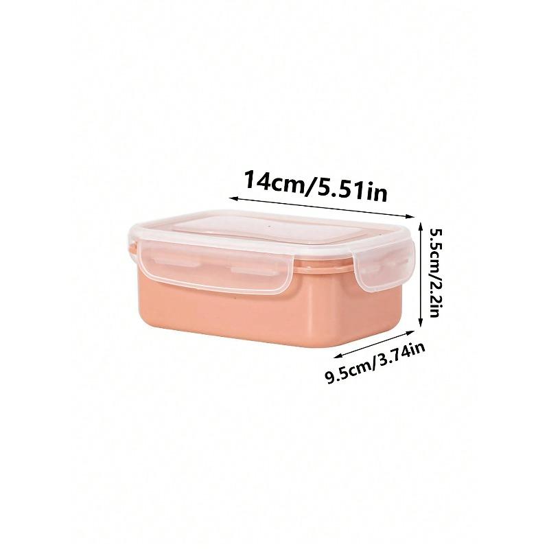 Kitchen Refrigerator Microwave Safe Plastic Lunch Box, Rectangular-Shaped Fresh-Keeping Box For Food Storage, Fruits & Snacks With Seal Cover, Kitchen