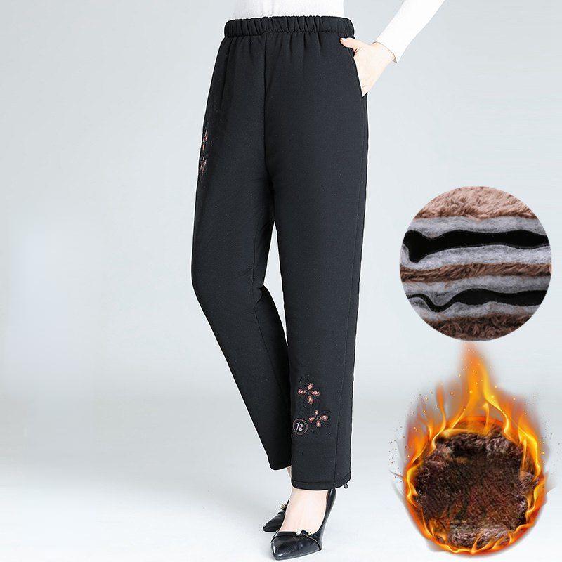 Женские эластичные брюки с бархатной подкладкой, осенне-зимние, больших размеров, утепленные, утолщенные брюки, теплые, удобные, свободные брюки