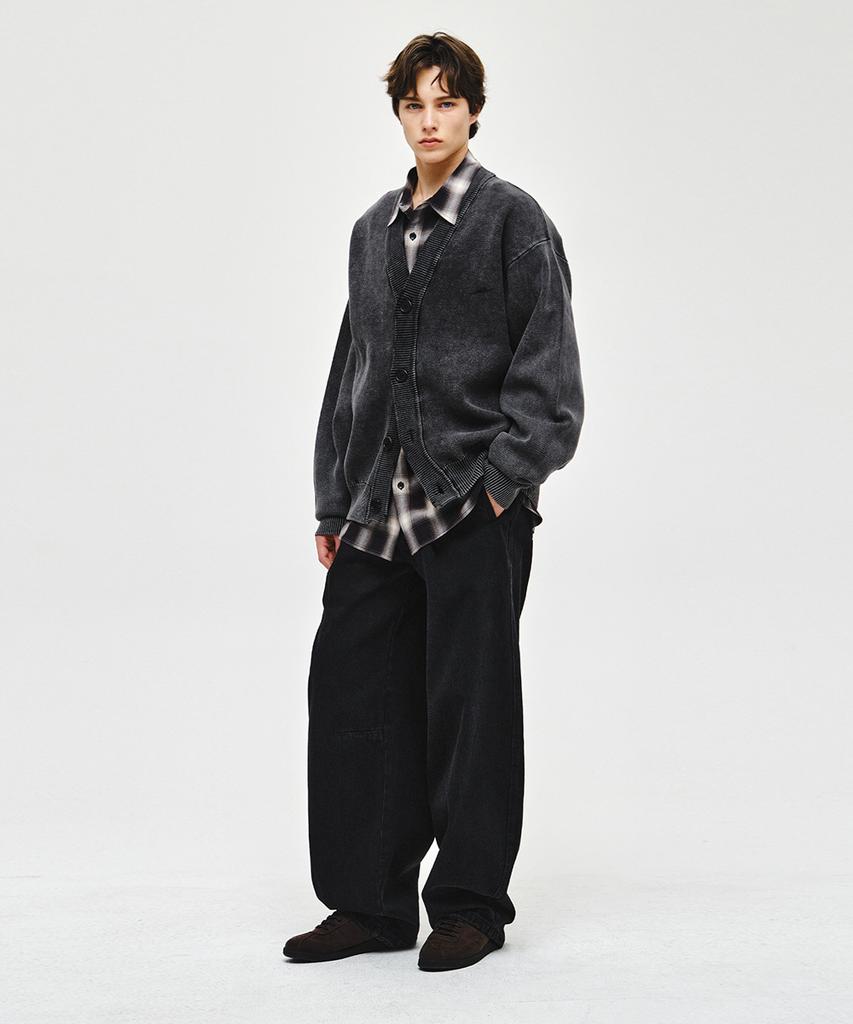 Ziosongzio Salt-Dyed Nocturne Knit Cardigan Gray Zi2Kt206Gy