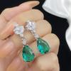 BELLA BOX Модные и универсальные серьги с каплями воды, инкрустированные имитацией высокоуглеродистого бриллианта, бабушка, зеленая ниша, серьги высокого качества