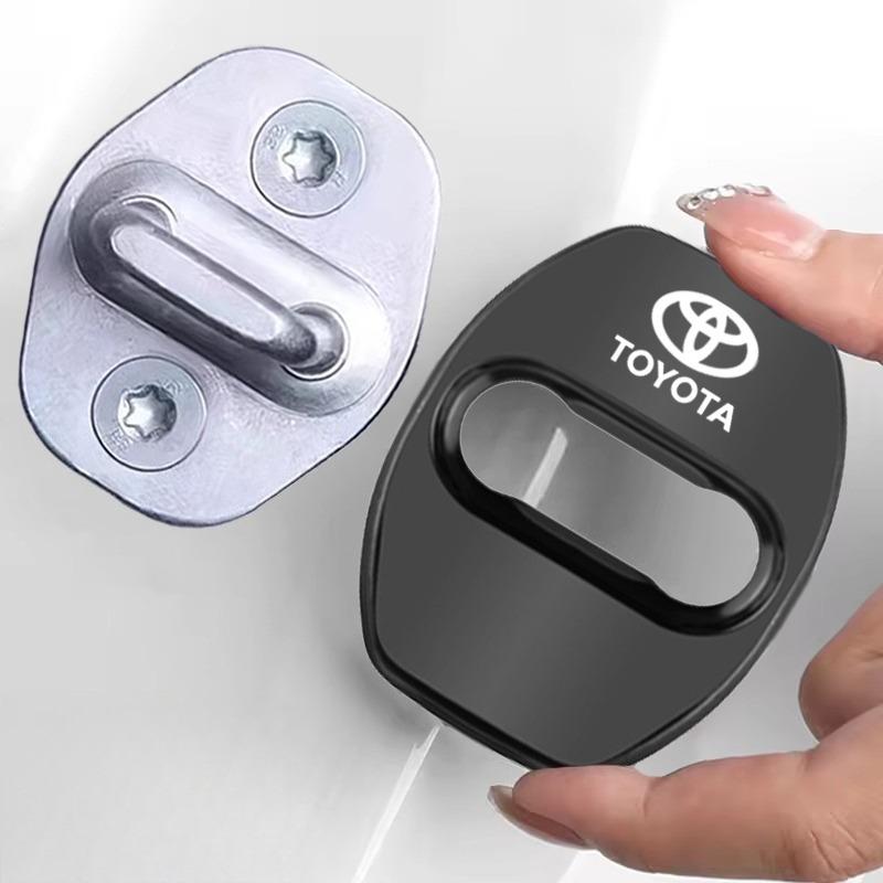 MSH3 4Pcs Car Door Lock Cover Anti Scratch Protective Buckle Caps for Toyota Yaris Hilux Prius Auris Corolla Camry RAV4 Accessories