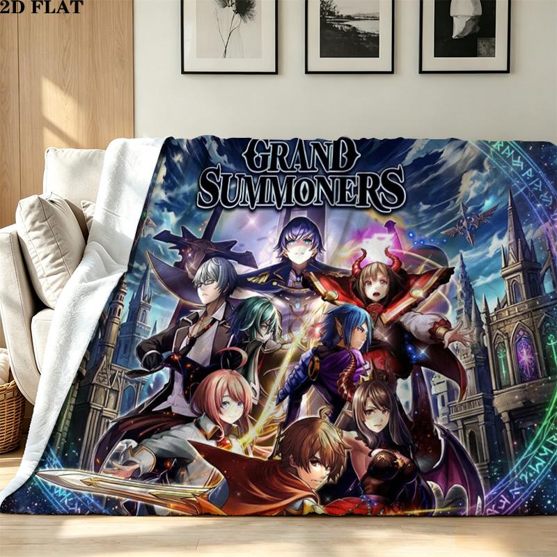 Grand Summoners Print Flannel Blanket High Quality Warm Comfortable Cover for All Seasons Perfect for Gifts Home Decor