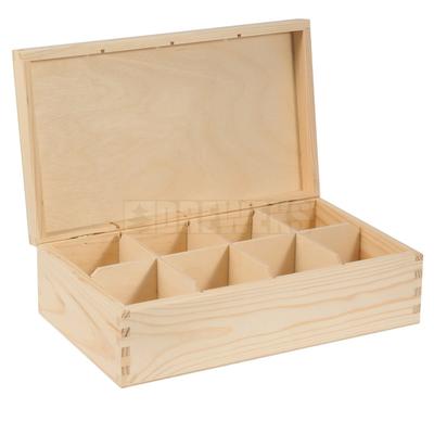 Wooden Tea Container with 8 Compartments