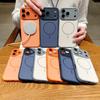 Magnetic Wireless Charging Matte Texture Case for iPhone 17 Pro - Dual-tone Orange
