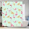 Vibrant Pink Flamingo Shower Curtain for Bathroom Decor Waterproof Fabric with Golden Sparkle Pattern Size 72x84 Inches
