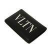 Used 8901 VLTN Logo Card Holder 2Y2P0576LVN 7946 Smooth Calfskin White Pass Case/Business Card Holder/Pass Case Black