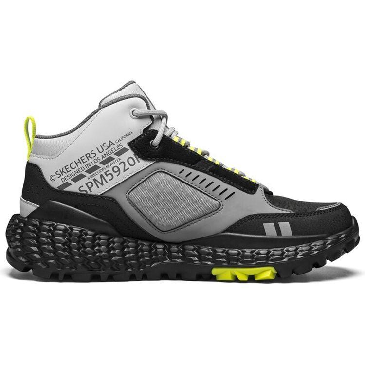 Skechers Monster Удобные Нескользящие Прочные Полуботинки Папины Кроссовки Мужские Кроссовки Серый Черный 51943-GYBK