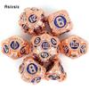 7 Pcs Red Blue Gear Wheel Metal Dice Solid Metal Polyhedral Dice Set Suitable for Role-Playing RPG Board Game Card Game