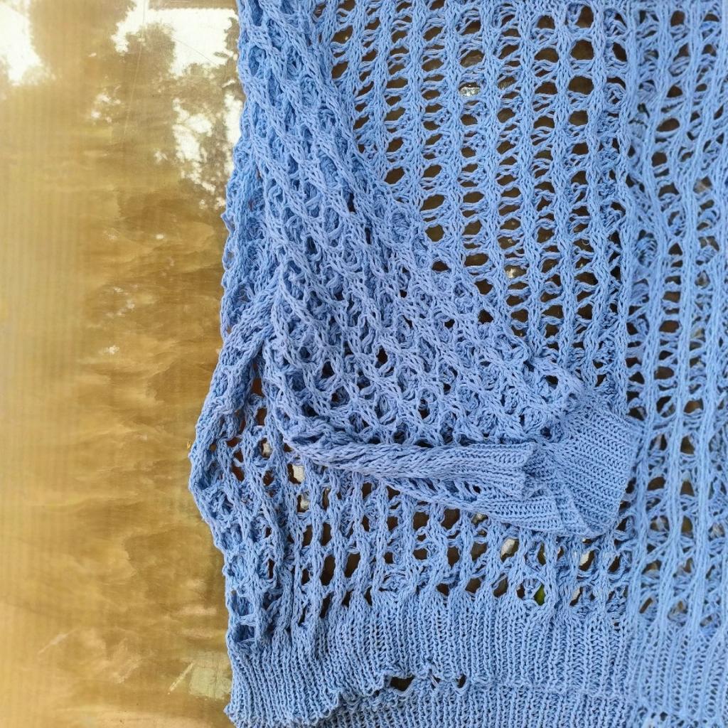 Loose Casual, Versatile Hollowed Out Long-sleeved, Large Size Women's Knit Sweater, Sun Shirt