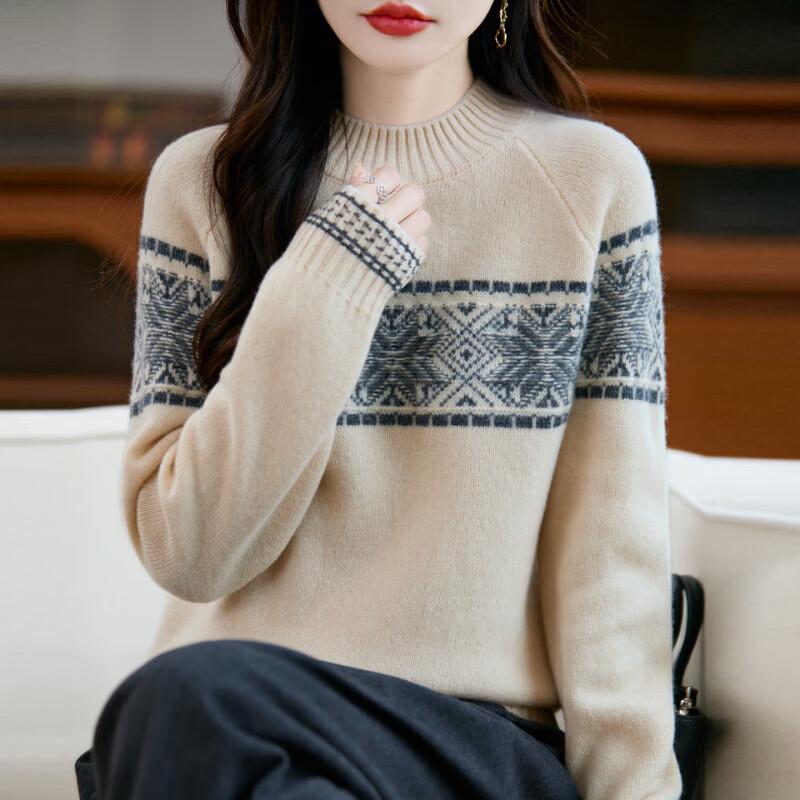 Женский утепленный вязаный свитер Kefanshe в стиле Fair Isle