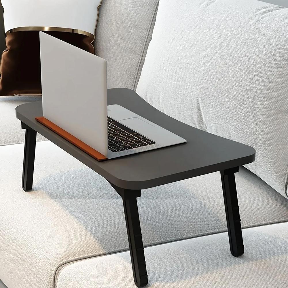 Складной столик-диван для ноутбука и кровати 59x35x24 см – Портативная подставка для коленей и подставка для монитора, деревянная столешница, не требует сборки