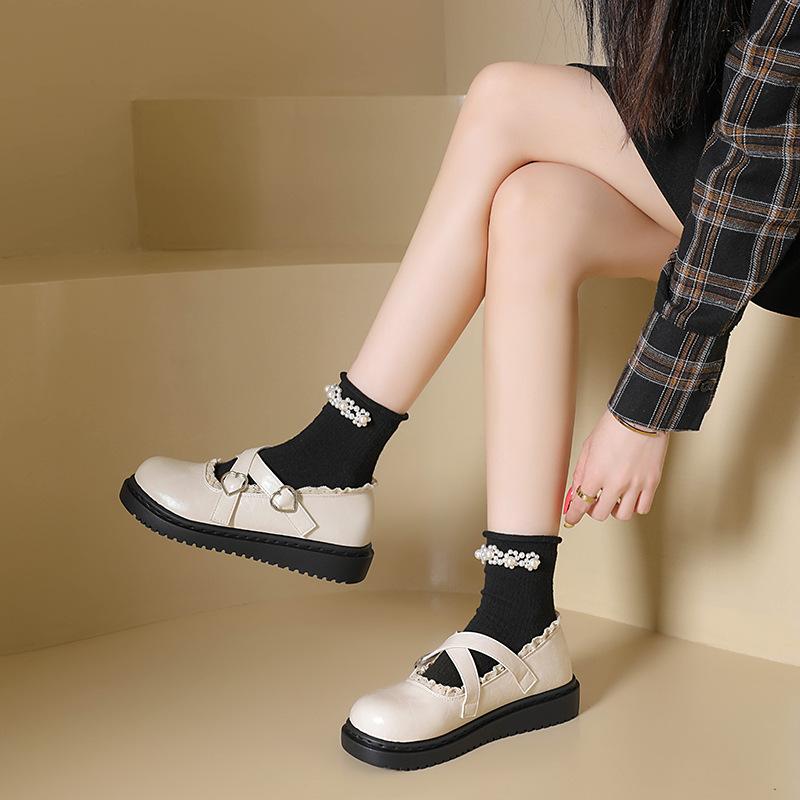 Round head Japanese jk Mary Jane small leather shoes women's spring and autumn new French style with skirt soft girl design single shoes