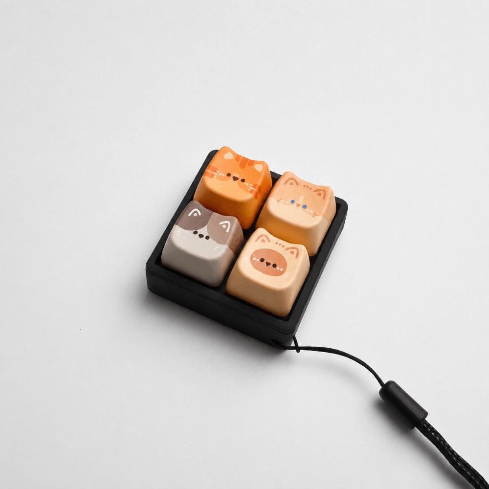 Keyboard Stress Relief Clicker 2/3/4/9 Keys Cat Fidget Keychain Anti-stress Toy Pendant Bag Charms